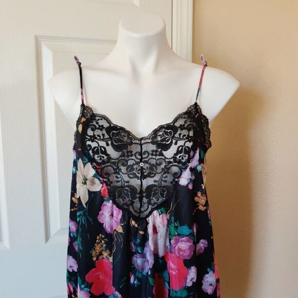 Vintage Lorraine sexy floral babydoll chemise sz M - Picture 2 of 11